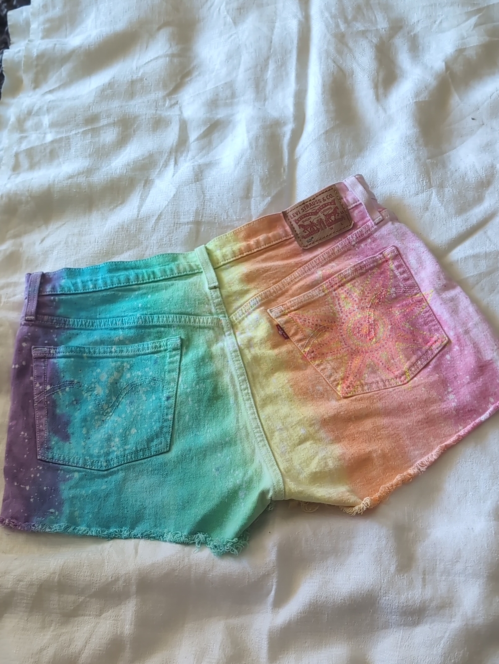 Levi's Multicolor Pastel Tie-Dye Denim Shorts